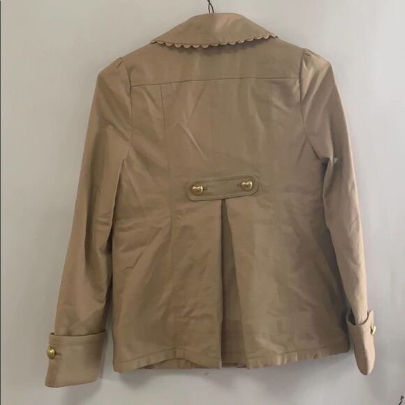 JUICY COUTURE APPLE BUTTON TAN COAT SIZE S - Picture 6 of 8